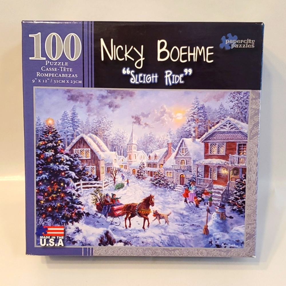 Nicky Boehme "Sleigh Ride" 100 piece Jigsaw Puzzle (NIB)